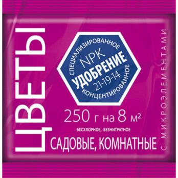 Удобрение Агроуспех для Цветов с микроэлементами 0,25кг минеральное