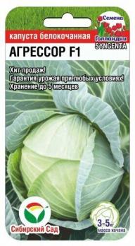 Капуста б/к Агрессор F1 10шт семена Голландии /среднеранняя