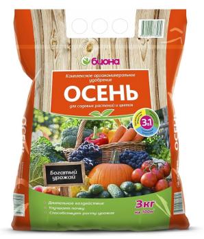 Биона - Осень 3кг Органо-Минеральное Удобрение