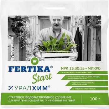 Фертика СТАРТ 100гр NPK 15:30:15+МИКРО (для нач-х стадий роста и развития растений)