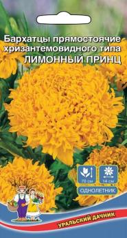 Бархатцы Лимонный Принц прямостоячие хризантемовидные /однолетник