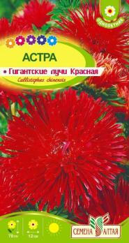 Астра Гигантские лучи Красная 0,2гр Н70см /однолетник