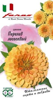 Цинния Перелив Лососевый 6 шт. Фарао Н18