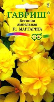 Бегония Маргарита F1 ампельная 4шт. желтая  пробирка