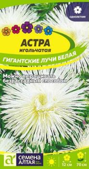Астра Гигантские Лучи Белая игольчатая 0,2 гр /однолетник