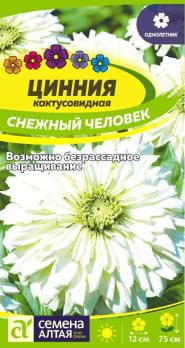 Цинния кактусовидная Снежный Человек 0,2гр Н75см /однолетник