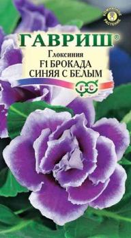 Глоксиния Брокада Синяя с Белым F1 4шт (драже в пробирке) Саката сер.Эксклюзив /комнатные