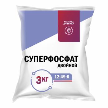 Суперфосфат двойной азотсодержащий 3кг N:P:K 12:49:0 /10шт/ 