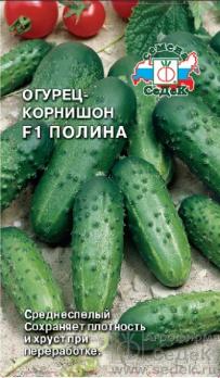 Огурец Полина F1 /30с среднеспел,пчелоопыл,корнишон 
