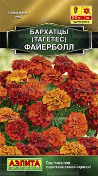 Бархатцы Файерболл 5шт сорт-хамелеон Сел.PanAmerican Seed Золотая сер./однолетник