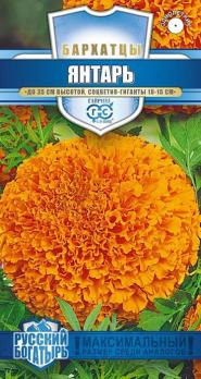 Бархатцы Янтарь (30 см)прямостояч. 0,1г Н18  сер.Русский богатырь