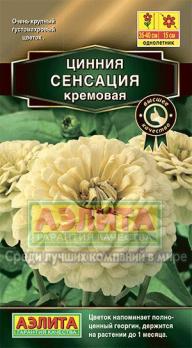 Цинния Сенсация КРЕМОВАЯ 12шт махровая 60см /однолетник