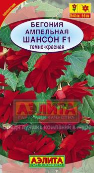 Бегония ампельная Шансон Темно-Красная F1 /10с (драже в пробирке) /однолетник