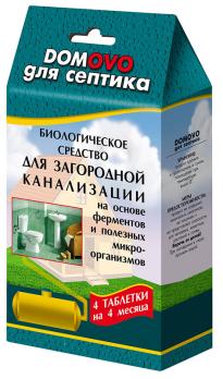 СР-ВО д/загород. канализ. DOMOVO для СЕПТИКА 12грх 4шт=48гр (на 4 мес)/10шт/