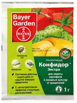 Конфидор Экстра 1 гр (колорадский жук, белокрылки, тли, трипсы) Bayer Garden