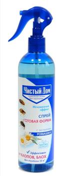 Чистый дом - Спрей  400мл от насекомых КЛОПОВ и БЛОХ, МУРАВЬЕВ с зап.ромашки 