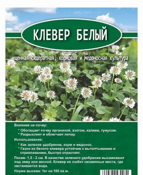 Клевер Белый (зеленое удобрение) 0,5кг сорт ЮРА /35шт.кор/ Германия 