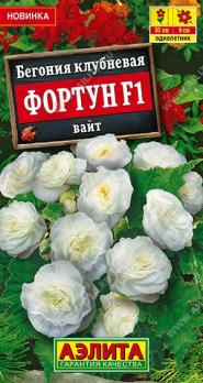 Бегония Фортун F1 Вайт 5шт (драже в пробирке) клубневая Сел.Sakata /однолетник
